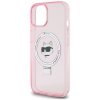 Karl Lagerfeld KLHMP15SHMRSCHP iPhone 15 / 14 / 13 6.1 różowy/pink hardcase Ring Stand Choupette Head MagSafe